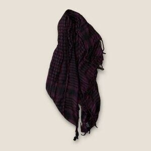 Space Age Plaid Fashion Scarf Eggplant Black